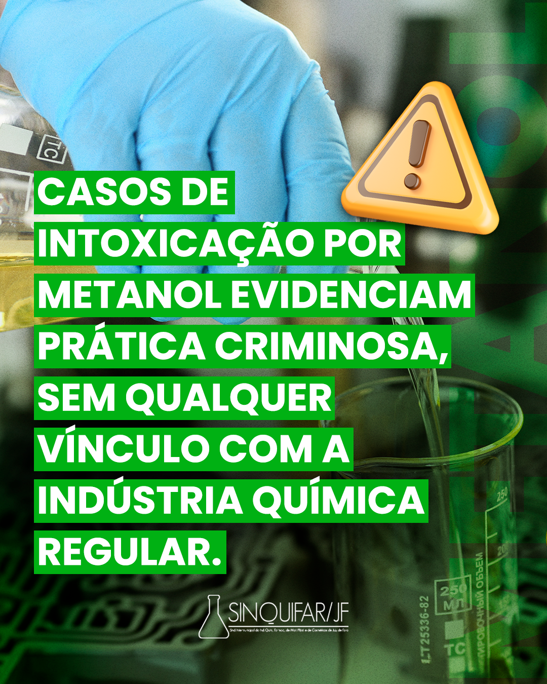 Leia mais sobre o artigo Casos de intoxicação por metanol evidenciam prática criminosa, sem qualquer vínculo com a indústria química regular